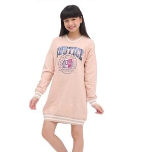Justice Girls Sweatshirt Dress Pink 7-8 Pullover Fleece All Occasion Sequin Logo